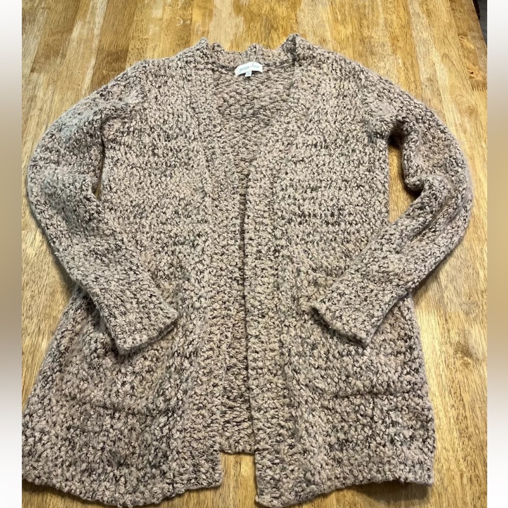 Grace & Lace XS knit cardigan sweater open front with pockets boho cozy